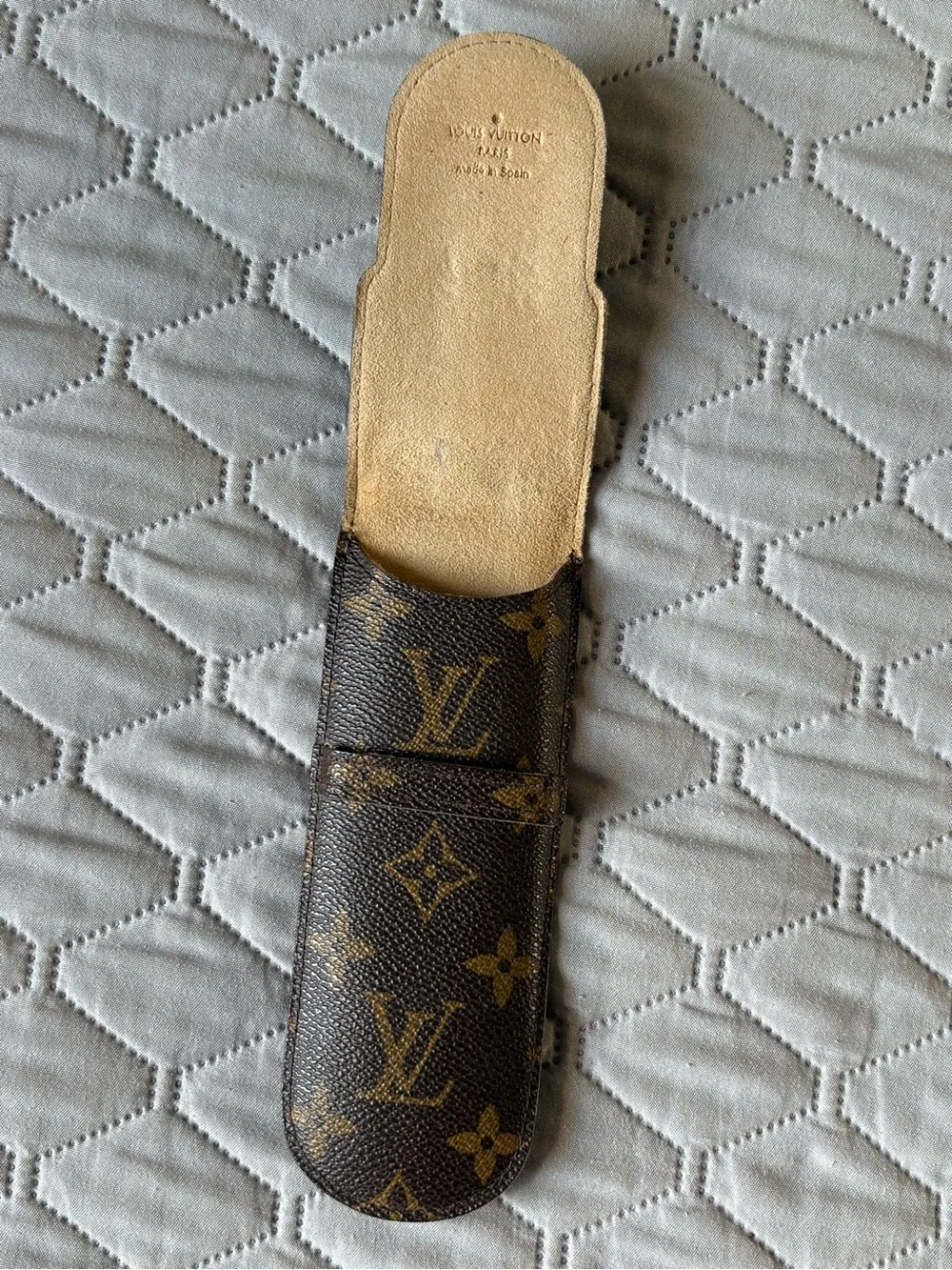 Vintage Louis Vuitton Brown and Gold Monogram Canvas Pen Case
